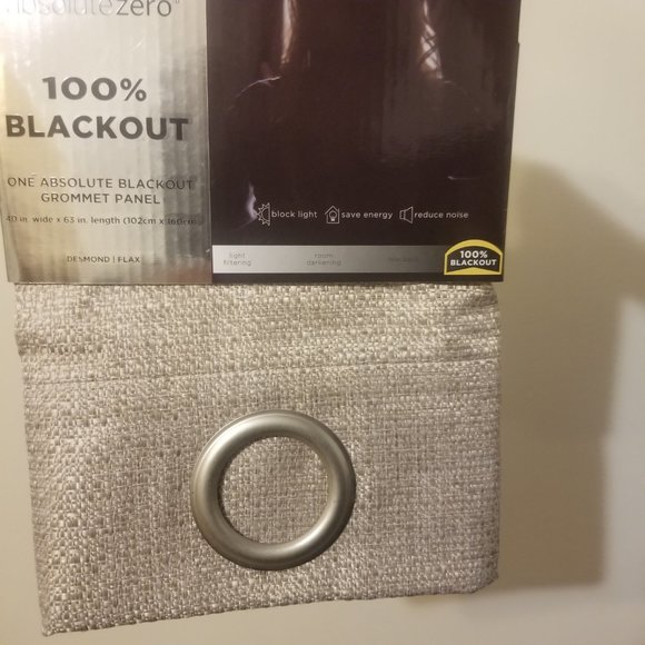 Eclipse Blackout 40x63 Desmond Flax Basketweave Grommet Gold Tan Curtain - Picture 7 of 8